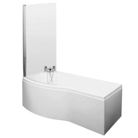 Cruze Bathrooms Cruze Curved Shower Bath (1500mm With Screen + Acrylic Panel) 4 Cruze Bathrooms Cruze Curved Shower Bath (1500mm With Screen + Acrylic Panel) - Image 2