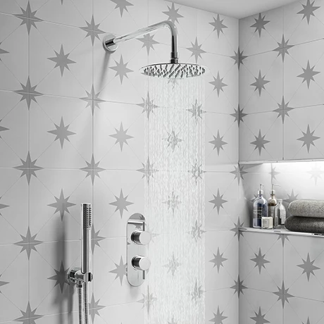 Cruze Bathrooms Cruze Round Thermostatic Shower Pack With Head + Handset (Oval Backplate) Chrome 3 Cruze Bathrooms Cruze Round Thermostatic Shower Pack With Head + Handset (Oval Backplate) Chrome